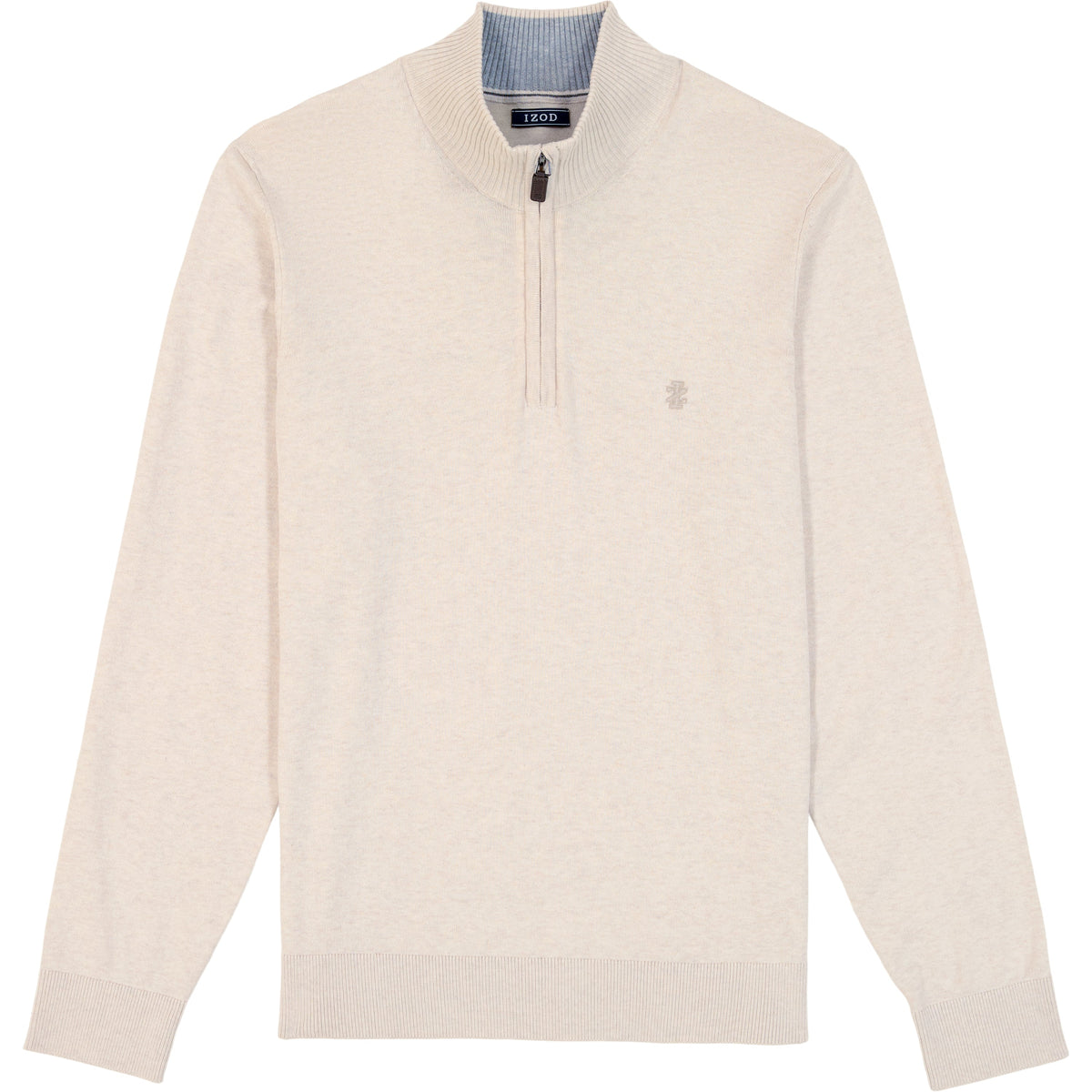 Izod Fine Gauge Quarter Zip Sweater - Rock Hthr