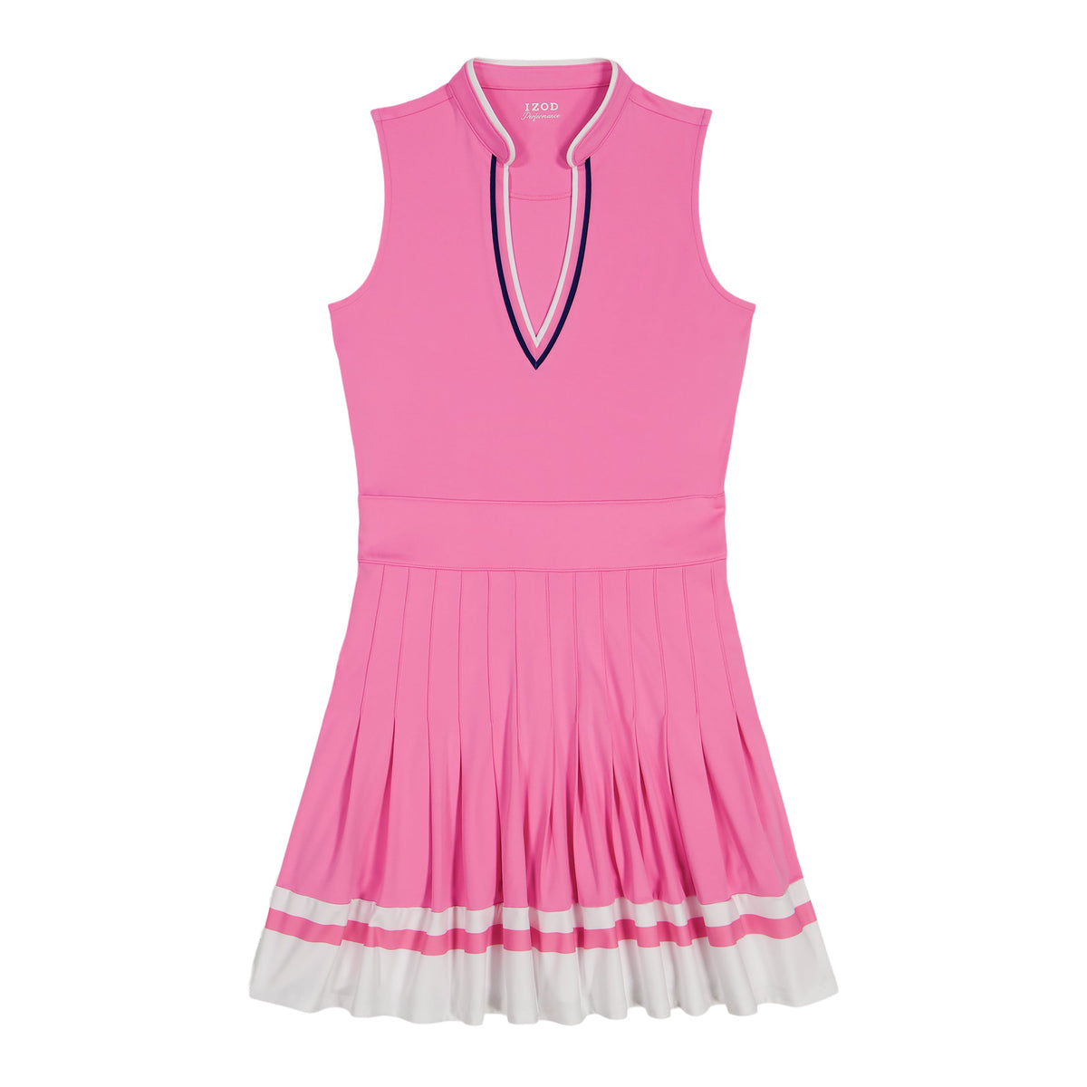 Izod RALLY V-NECK PLEATED DRESS - SACHET PINK