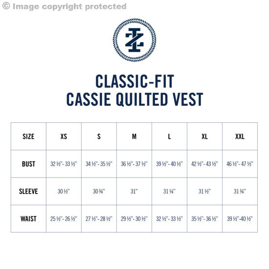 Izod CASSIE QUILTED FULL ZIP VEST - MEDIEVAL BLUE