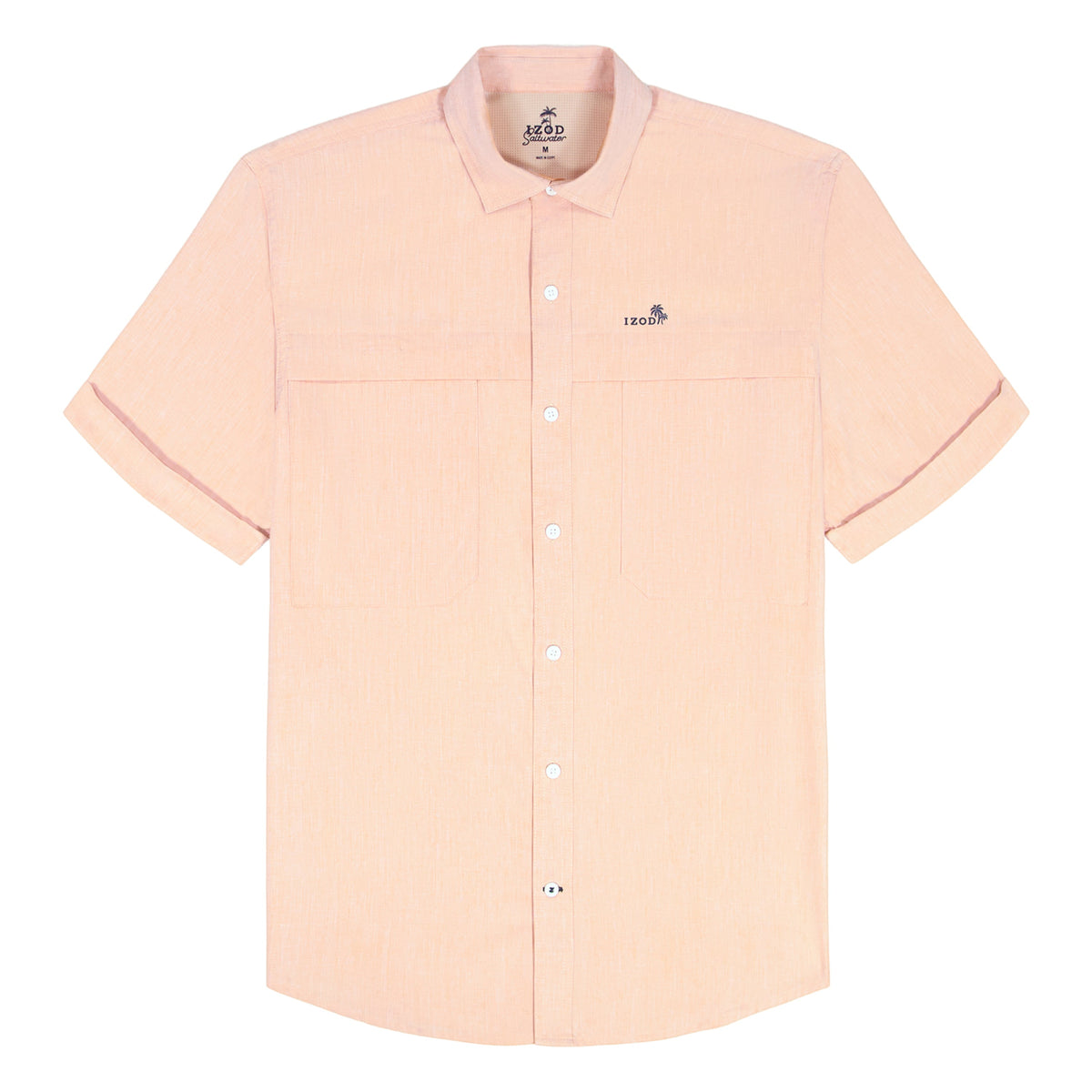 Izod SUNSHIELD PERFORMANCE S/S BUTTON-DOWN SHIRT - CANTALOUPE