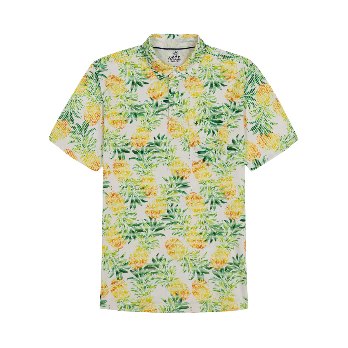 Izod SUNSHIELD PERFORMANCE S/S PRINTED POLO - LEMON DROP