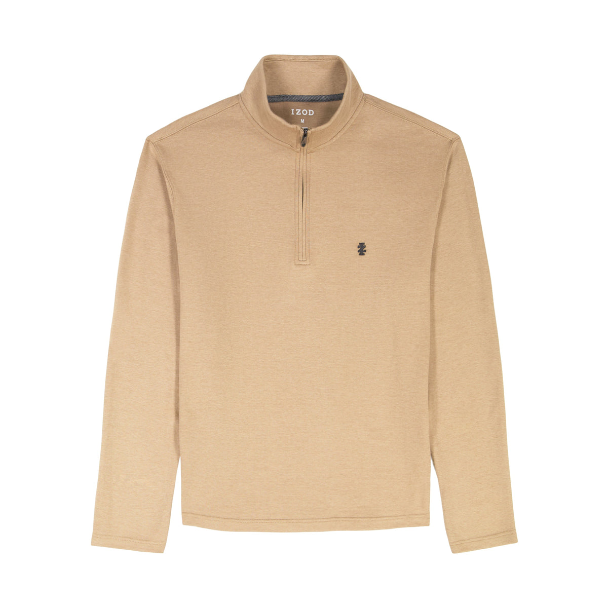Izod Big & Tall Performance Comfort Striped Quarter Zip - Camel