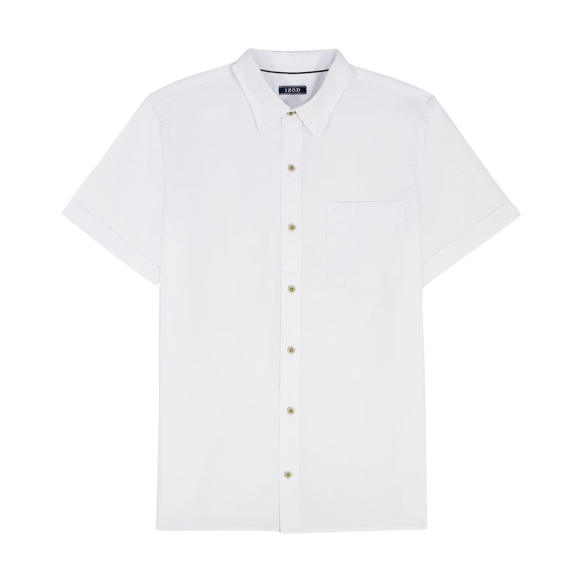 Izod BIG & TALL LUXURY S/S BUTTON-DOWN SHIRT - BRIGHT WHITE