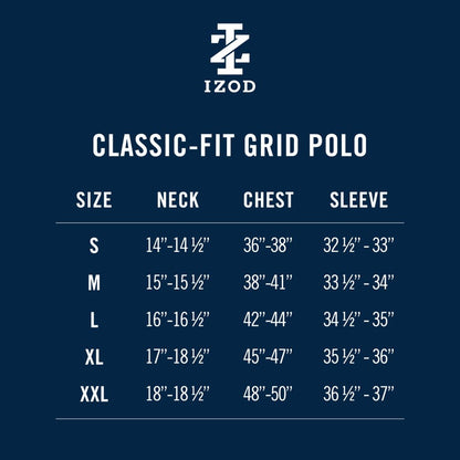 Izod Performance Golf Grid Stretch Polo - Peacoat