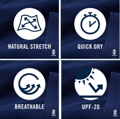 Izod Performance Golf Grid Stretch Polo - Riveria Blue