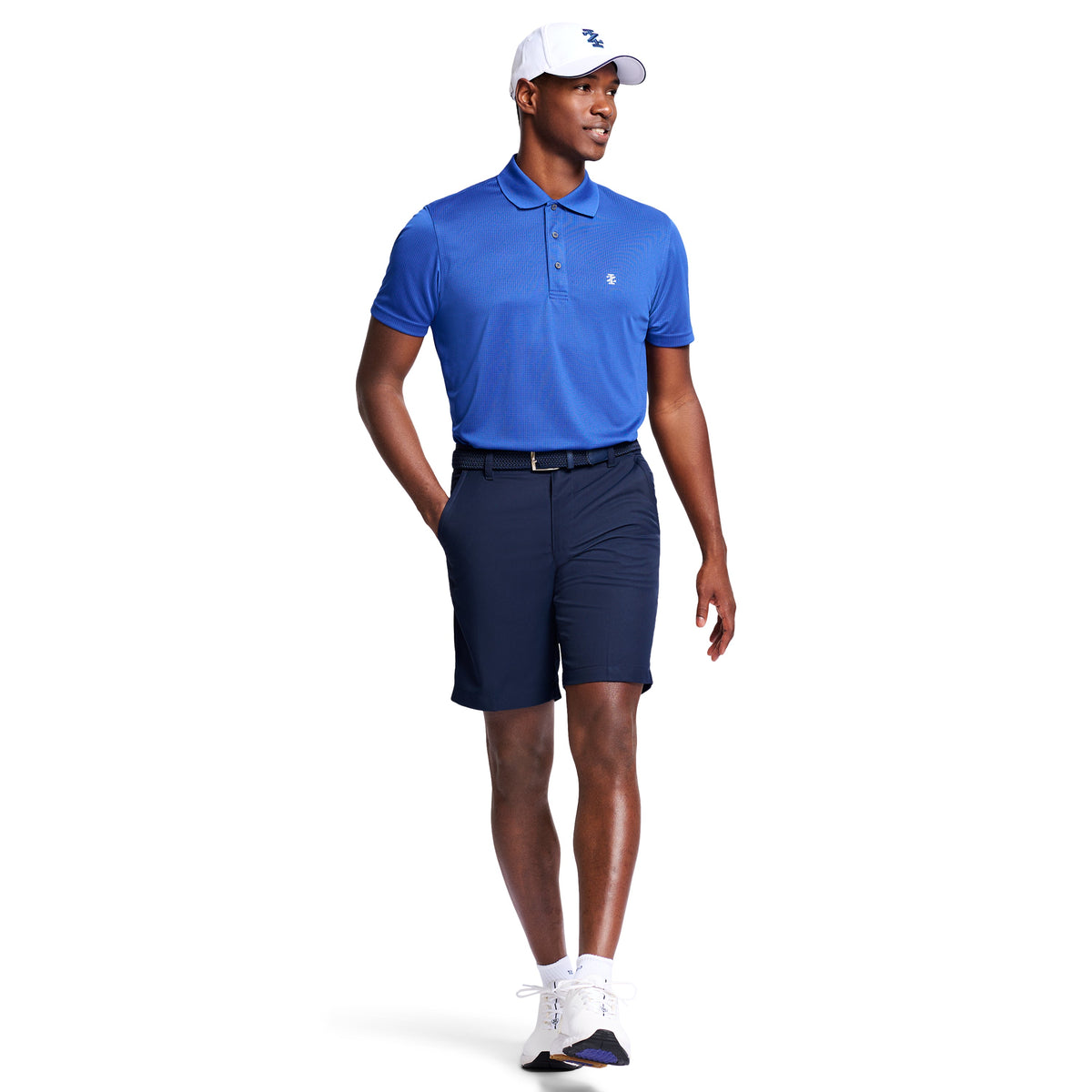 Izod Performance Golf Grid Stretch Polo - Cobalt Blue