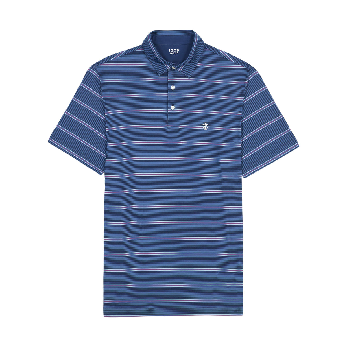 Izod Golf Swingflex Elite Stripe Polo - Navy Blazer