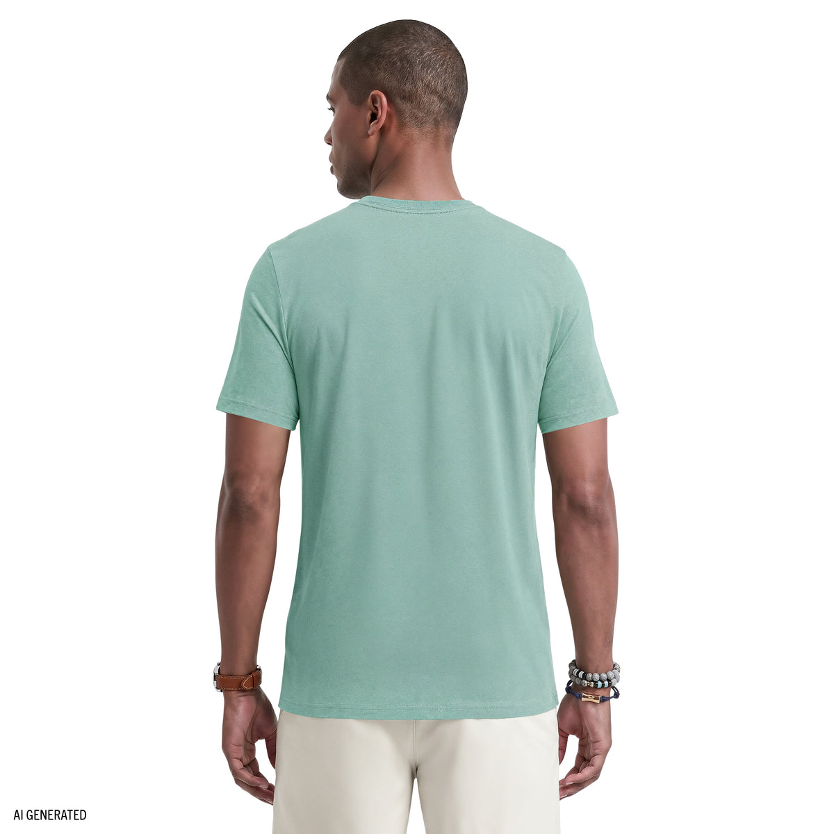 Izod SALTWATER SOFT WASH POCKET CREW - BERYL GREEN