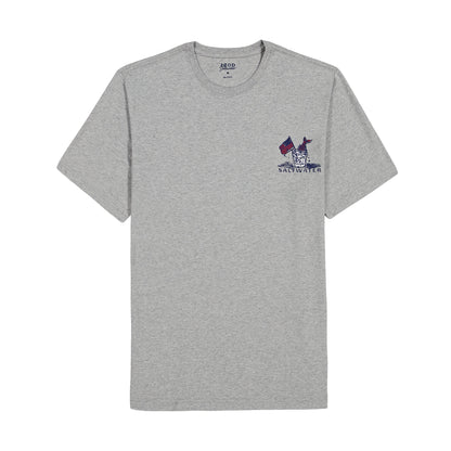 Izod SALTWATER SHORT SLEEVE GRAPHIC TEE - LT GREY HTHR