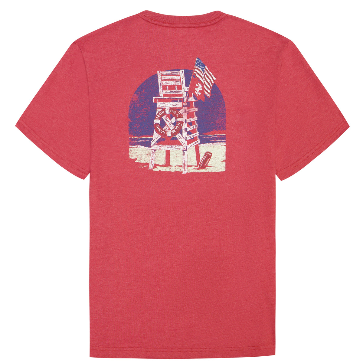 Izod SALTWATER SHORT SLEEVE GRAPHIC TEE - GARNET ROSE