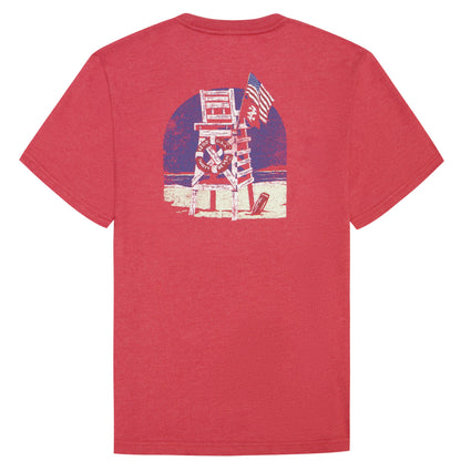 Izod SALTWATER SHORT SLEEVE GRAPHIC TEE - GARNET ROSE