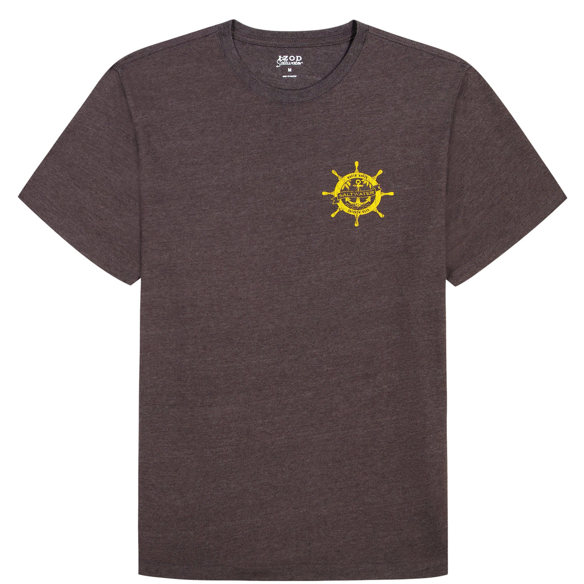 Izod SALTWATER SHORT SLEEVE GRAPHIC TEE - BLACK COFFEE