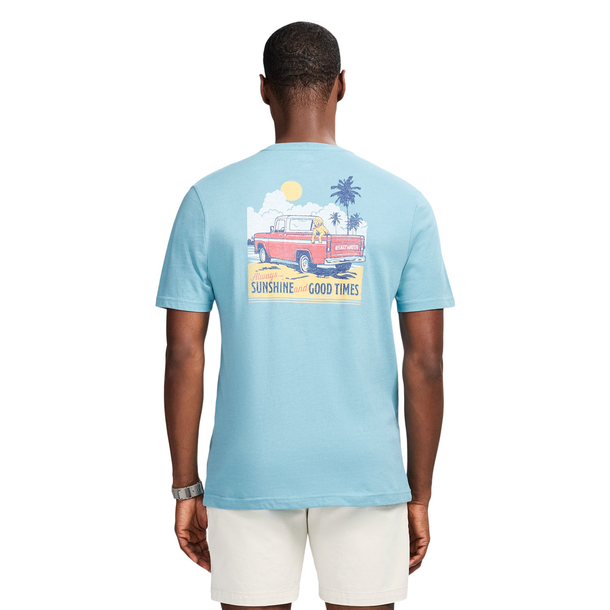 Izod Saltwater Short Sleeve Graphic Tee - Delphinium Blue