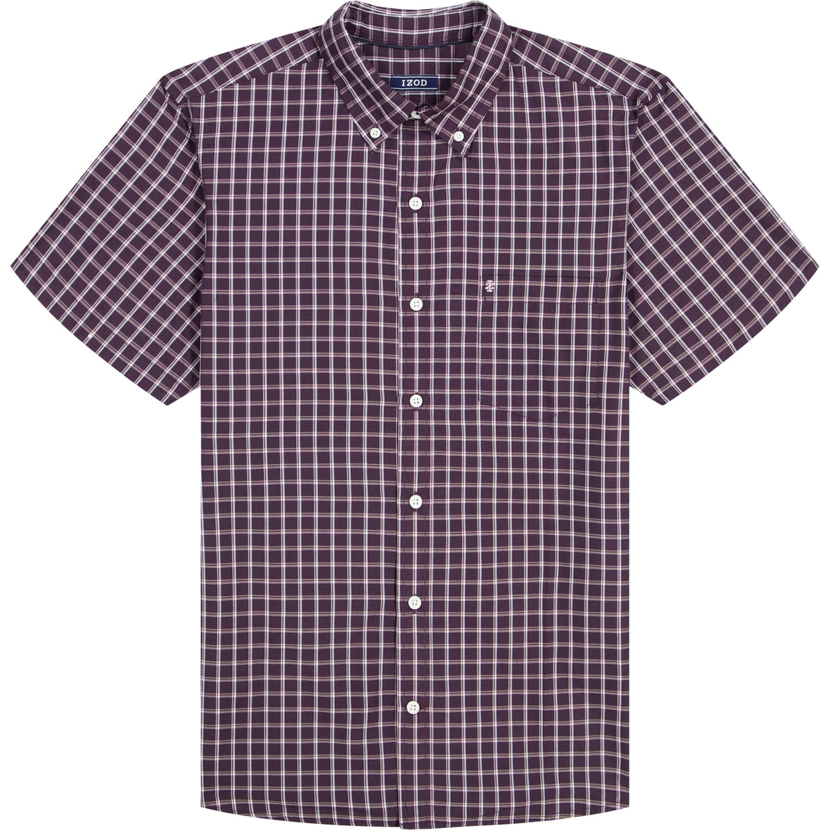Izod BREEZE SHORT SLEEVE BUTTON DOWN SHIRT - NIGHTSHADE