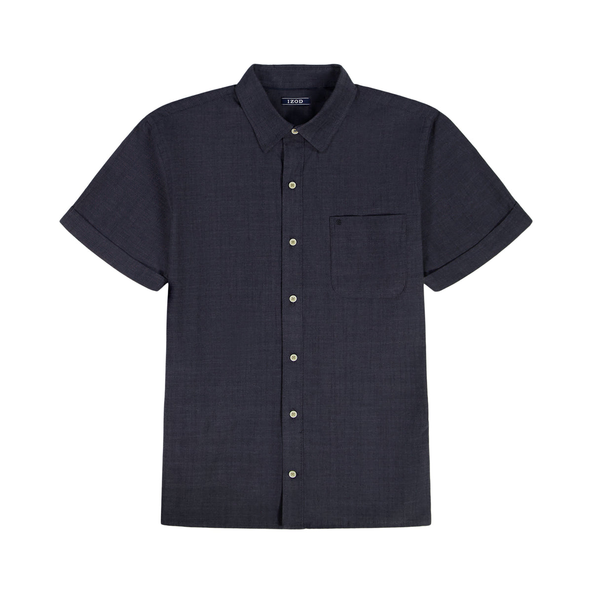 Izod LUXURY S/S BUTTON-DOWN SHIRT - BLACK