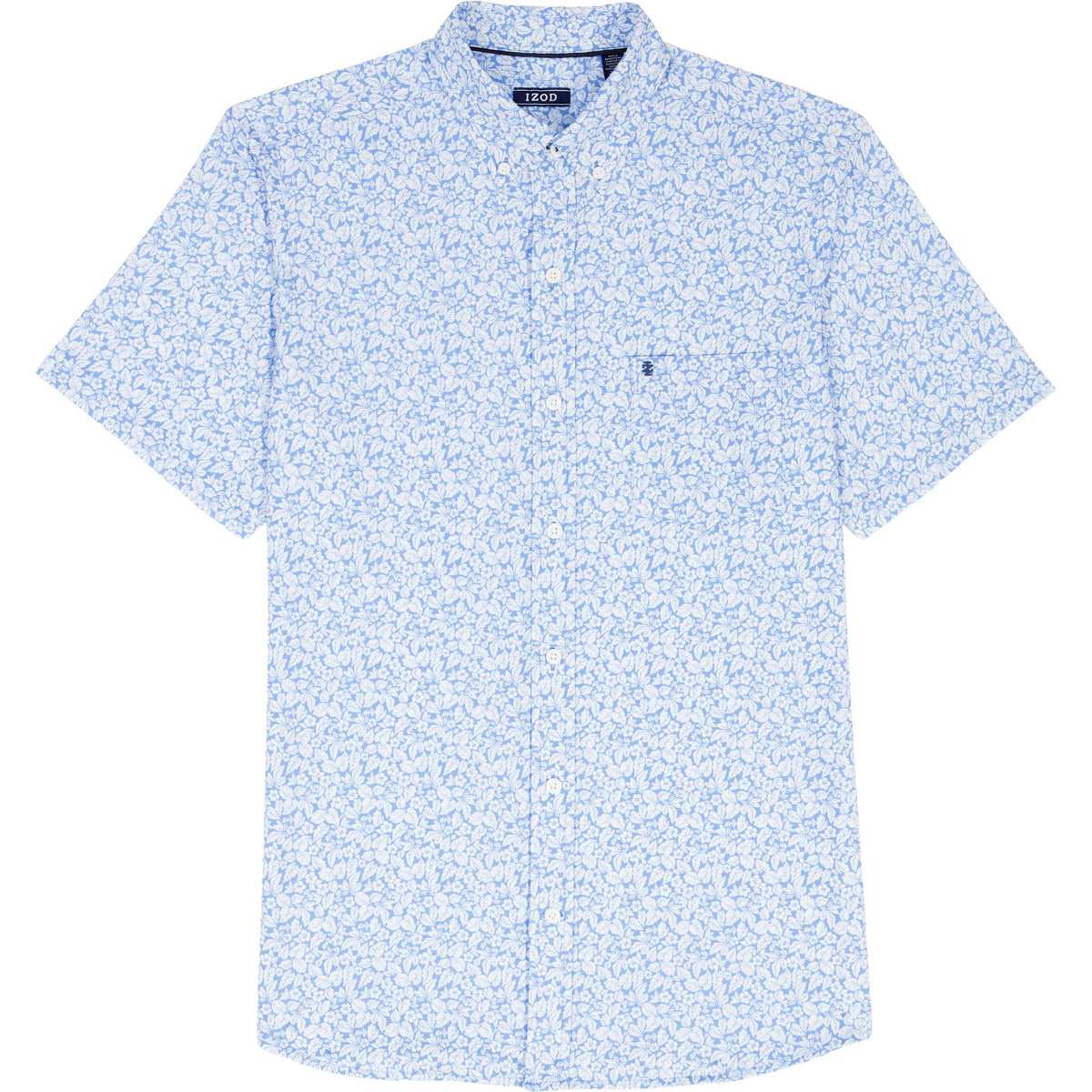 Izod BREEZE S/S PRINTED BUTTON-DOWN SHIRT - CORNFLOWER BLUE