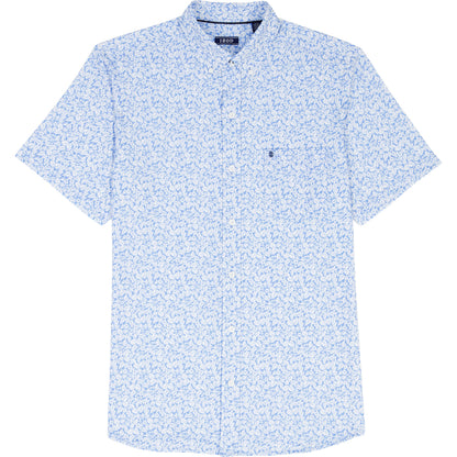 Izod BREEZE S/S PRINTED BUTTON-DOWN SHIRT - CORNFLOWER BLUE