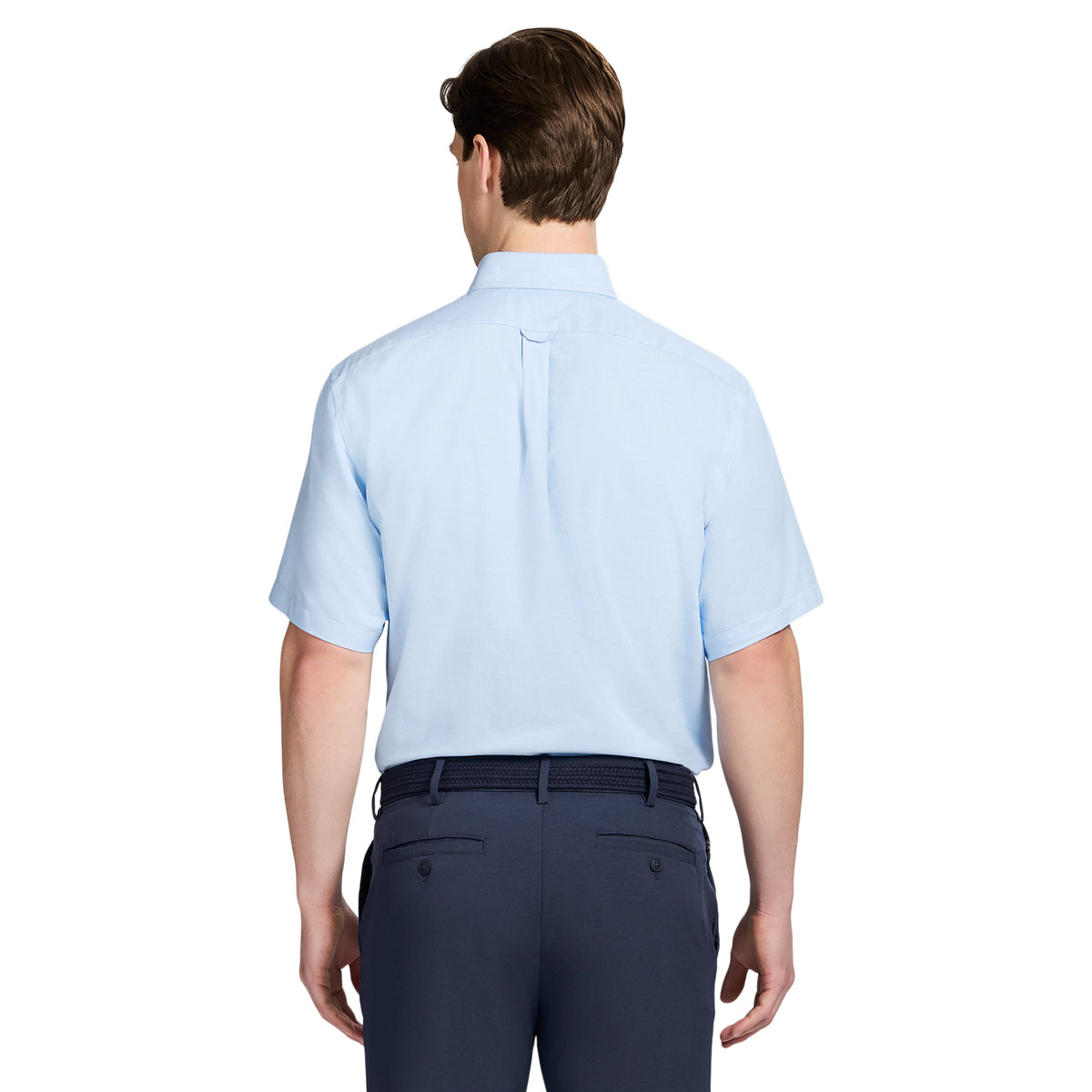 Izod ALL-OVER STRETCH S/S BUTTON-DOWN DRESS SHIRT - ALL ABOARD