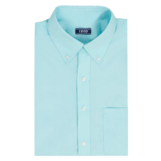 Izod ALL-OVER STRETCH L/S BUTTON-DOWN DRESS SHIRT - LIMPET SHELL