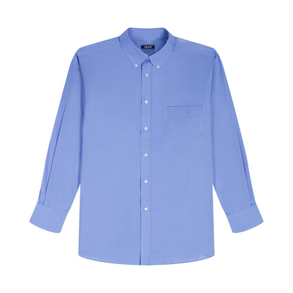 Izod ALL-OVER STRETCH L/S PLAID BUTTON-DOWN DRESS SHIRT - BLUE BELL
