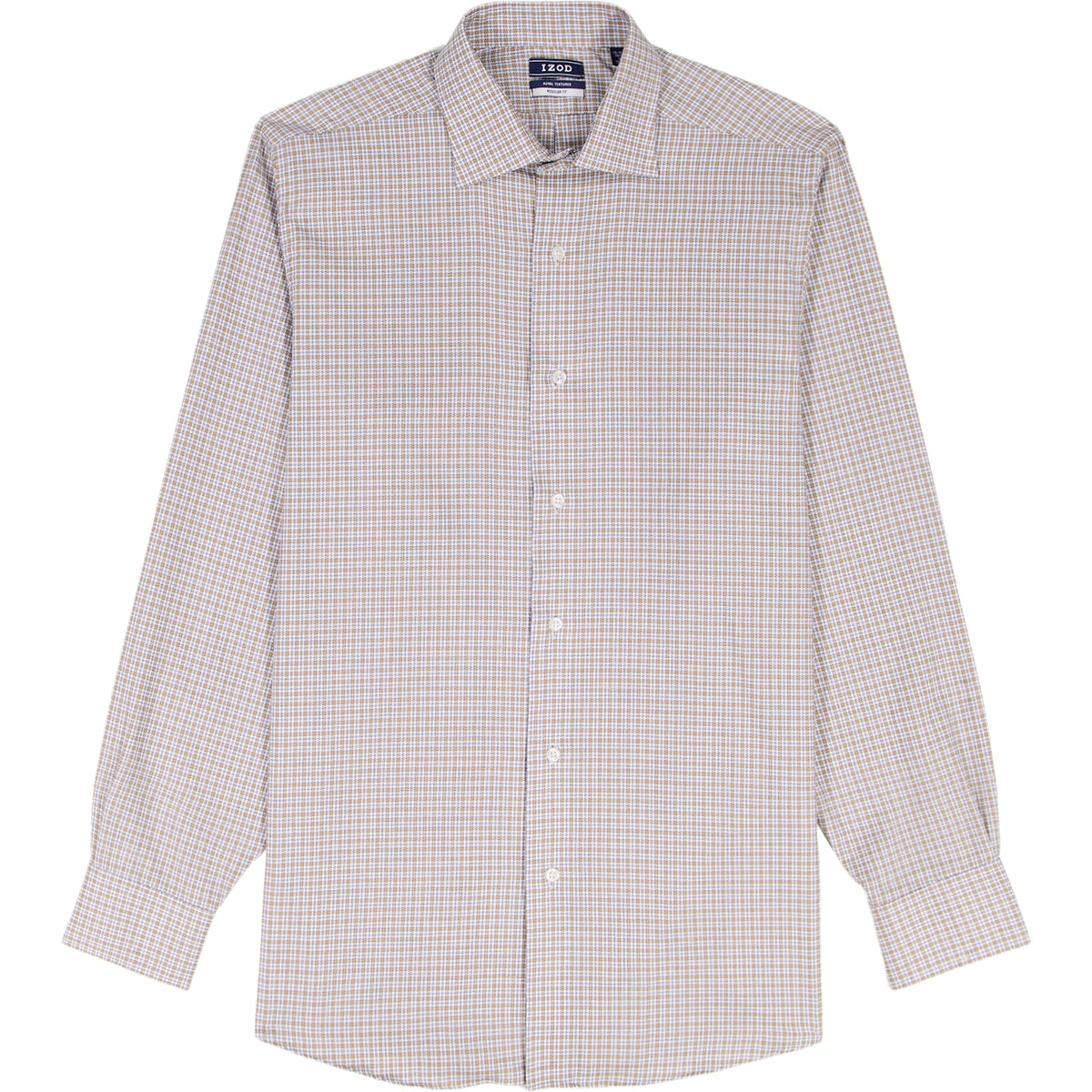 Izod Royal Texture Button Down Dress Shirt - Cedarwood Khaki