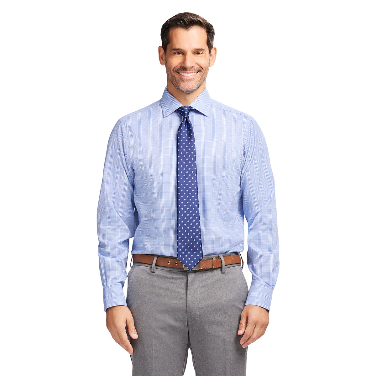 Izod Royal Texture Button Down Dress Shirt - Ultramarine