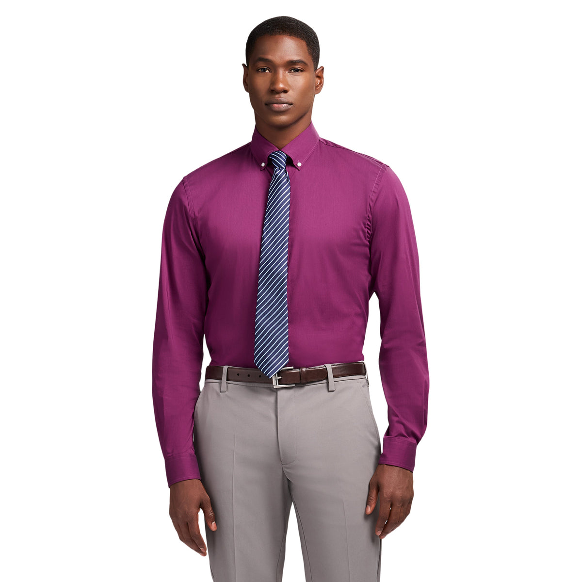 Izod Cool Fx Button Down Dress Shirt - Imperial Purple