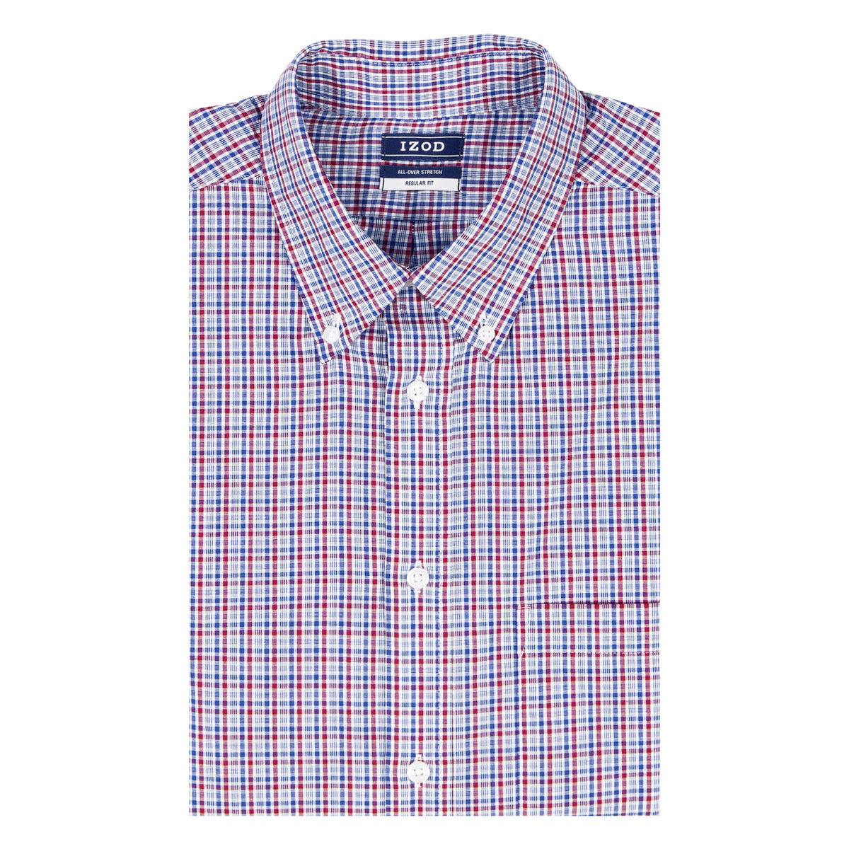 Izod All Over Stretch Button Down Dress Shirt - Biking Red