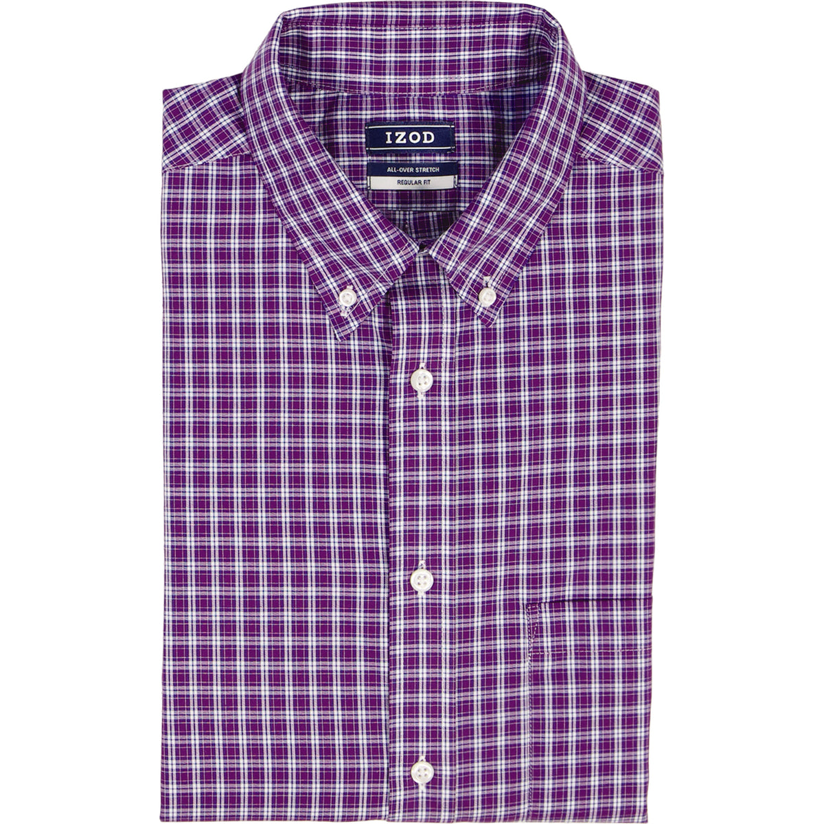 Izod All Over Stretch Button Down Dress Shirt - Sodalite Blue