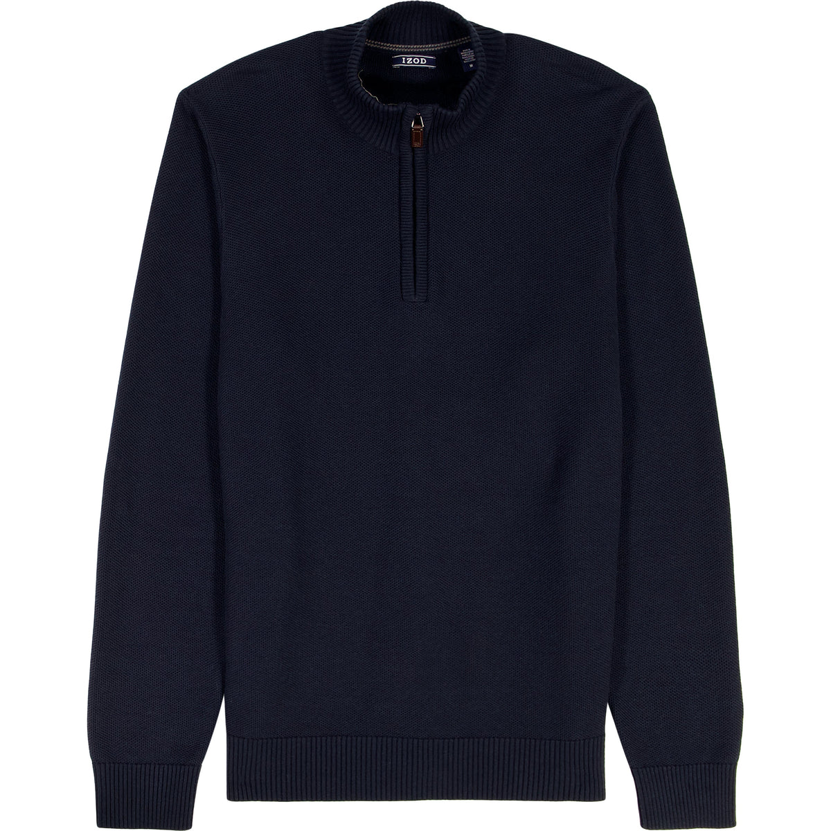 Izod Honeycomb Quarter Zip Sweater - Navy Blazer