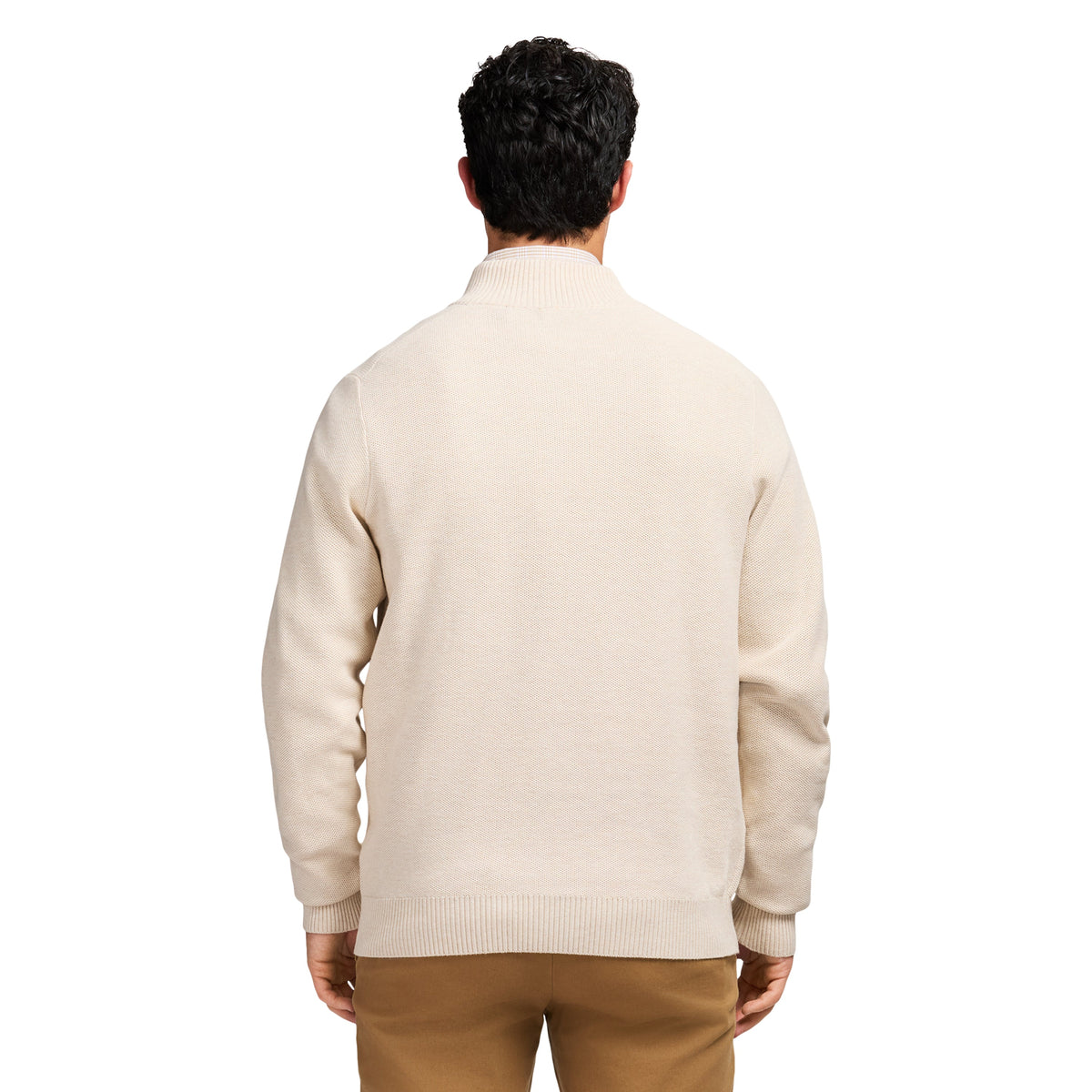 Izod Honeycomb Quarter Zip Sweater - Rock Hthr