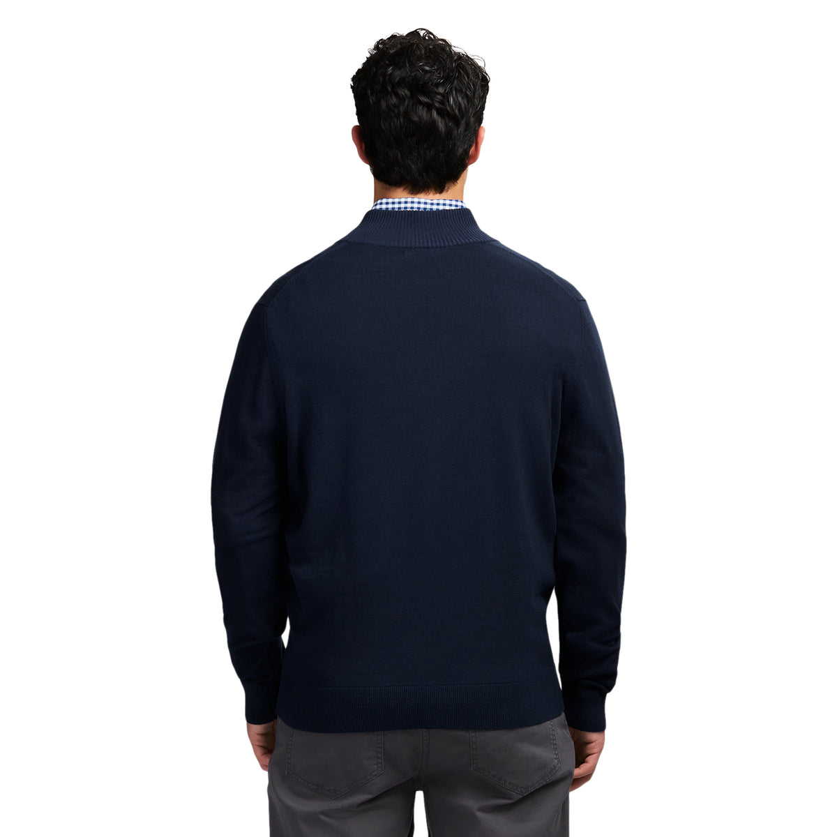 Izod Fine Gauge Quarter Zip Sweater - Navy Blazer