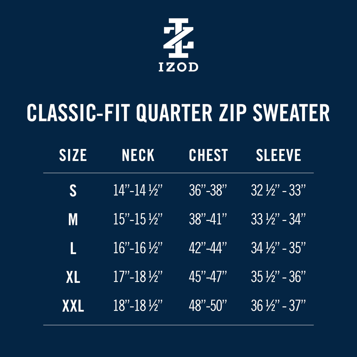 Izod Fine Gauge Quarter Zip Sweater - Navy Blazer