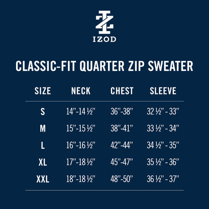 Izod Fine Gauge Quarter Zip Sweater - Navy Blazer