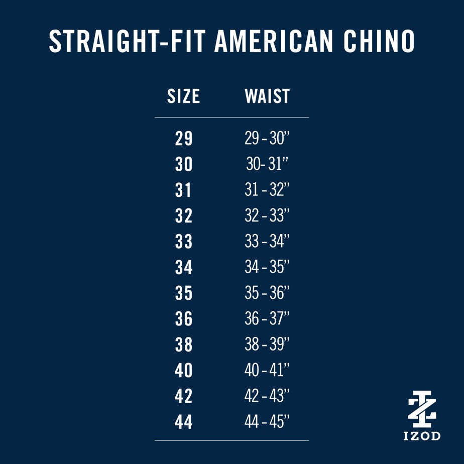Izod American Chino Flat-Front Straight Fit Pant - Navy