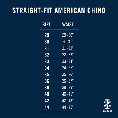 Izod American Chino Flat-Front Straight Fit Pant - Navy