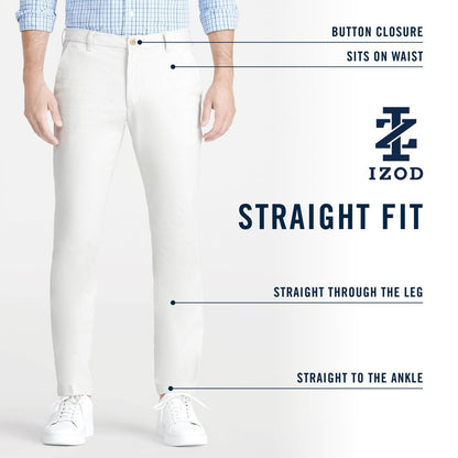 Izod Performance Stretch Flat-Front Straight Fit Chino Pants - Navy