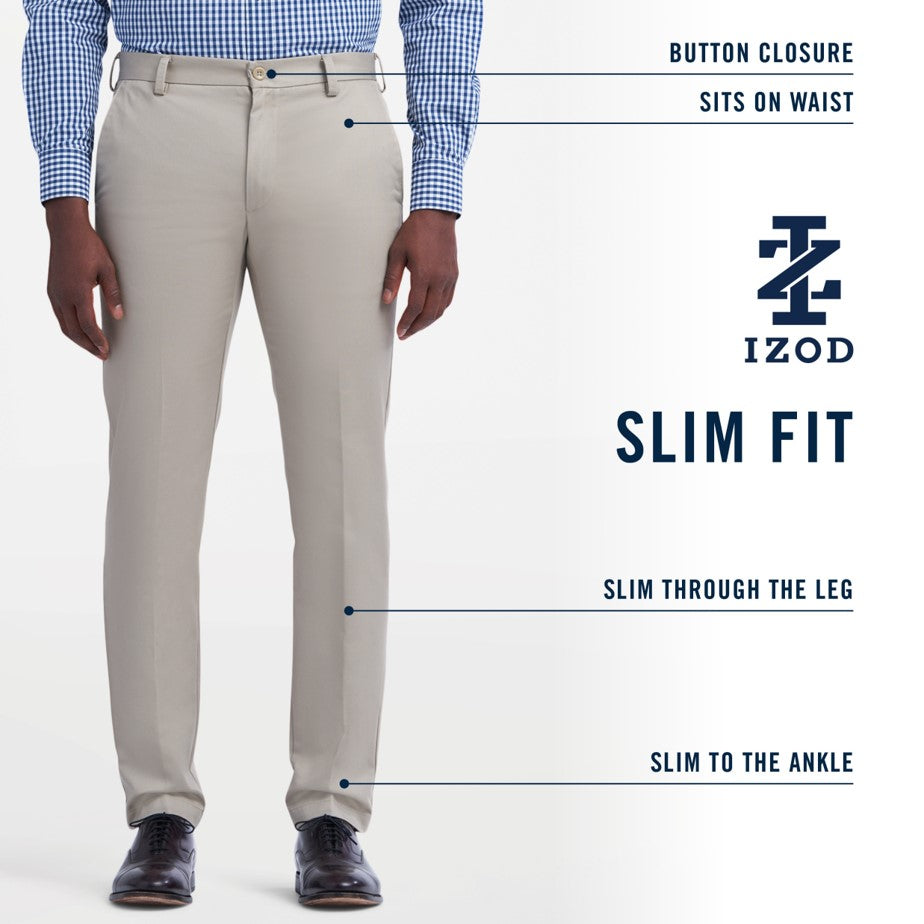 Izod American Chino Flat-Front Slim Fit Pant - Khaki