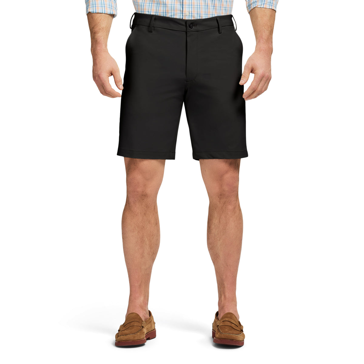Izod Non-Iron Stretch Straight Fit Flat Front Traveler Short - Black