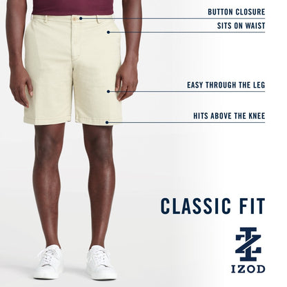 Izod SALTWATER 9.5" FLAT FRONT CHINO SHORT BRIGHT WHITE