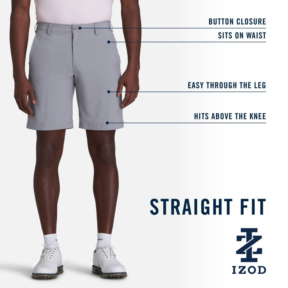 Izod Golf Swingflex Straight Fit Stretch Shorts - Black