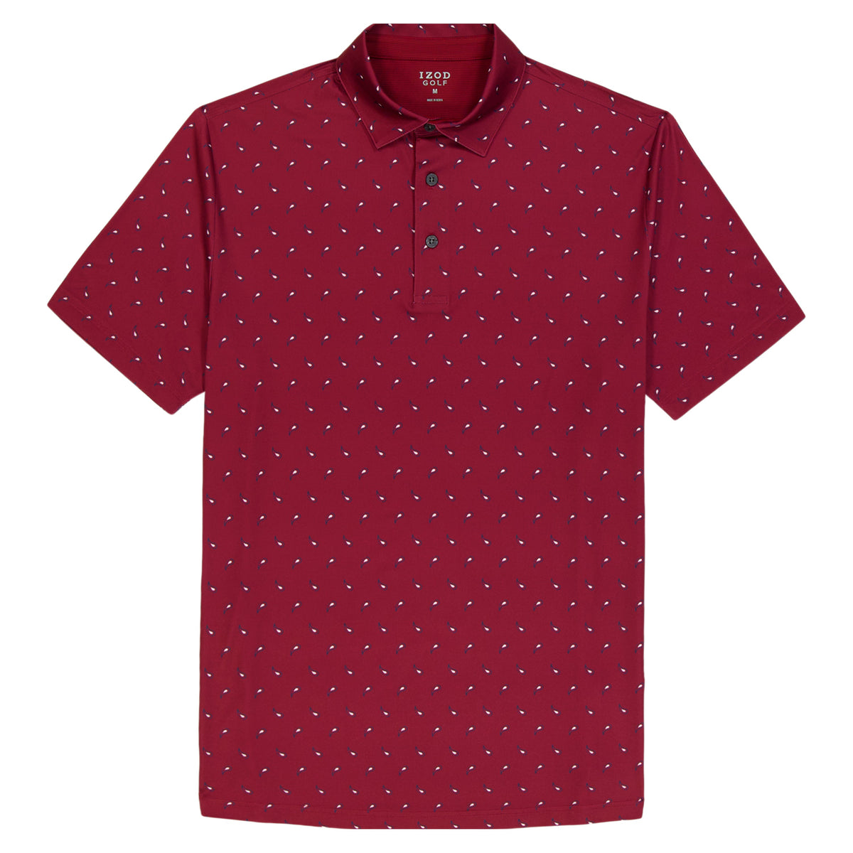 Izod GOLF SWINGFLEX ELITE SHORT SLEEVE PRINTED POLO - SUNDRIED TOMATO