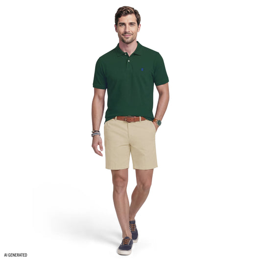 Izod INTERLOCK SHORT SLEEVE POLO - SYCAMORE
