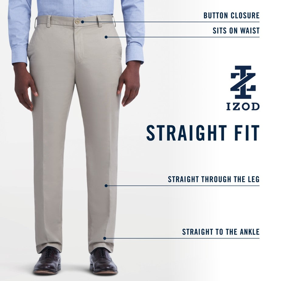 Izod American Chino Flat-Front Straight Fit Pant - Pumice