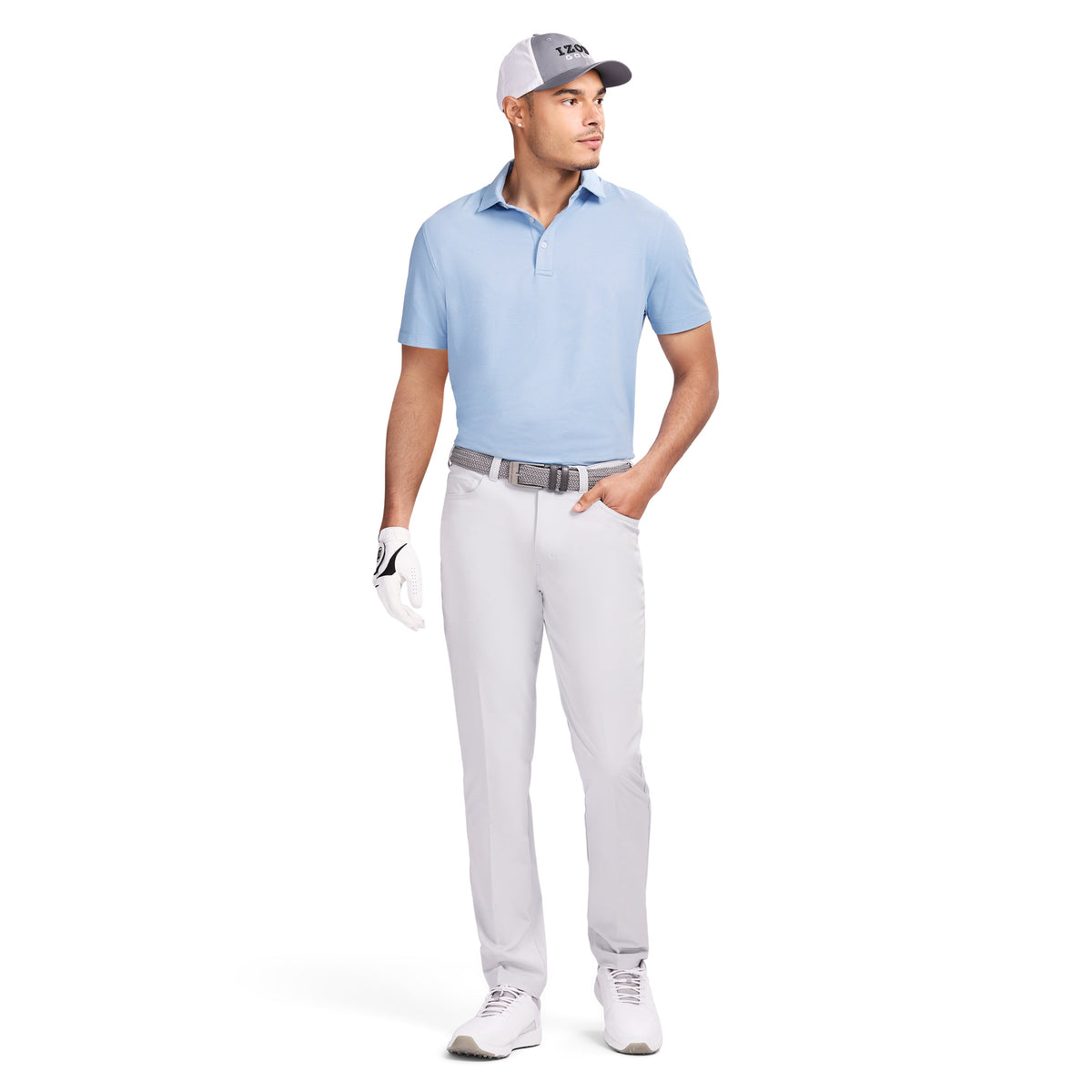Izod GOLF SWINGFLEX ELITE MESH POLO - PLACID BLUE