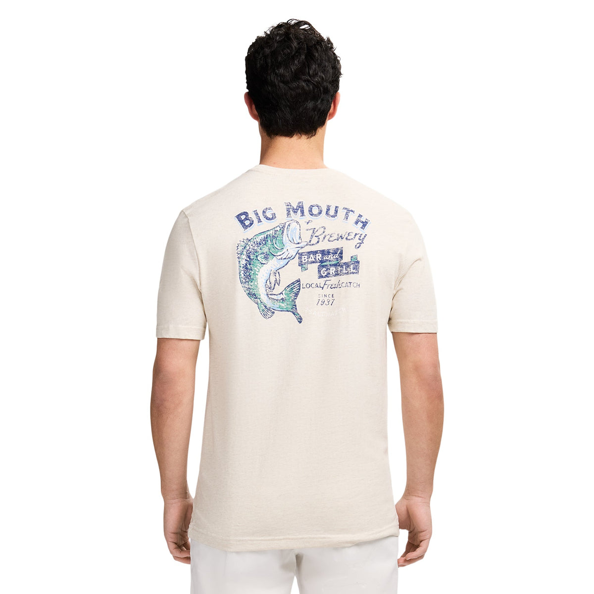 Izod Saltwater Short Sleeve Graphic Tee - Oatmeal Htr