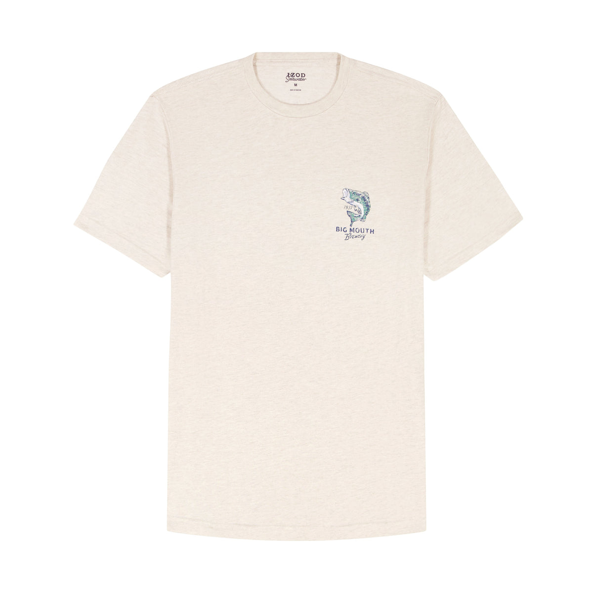 Izod Saltwater Short Sleeve Graphic Tee - Oatmeal Htr