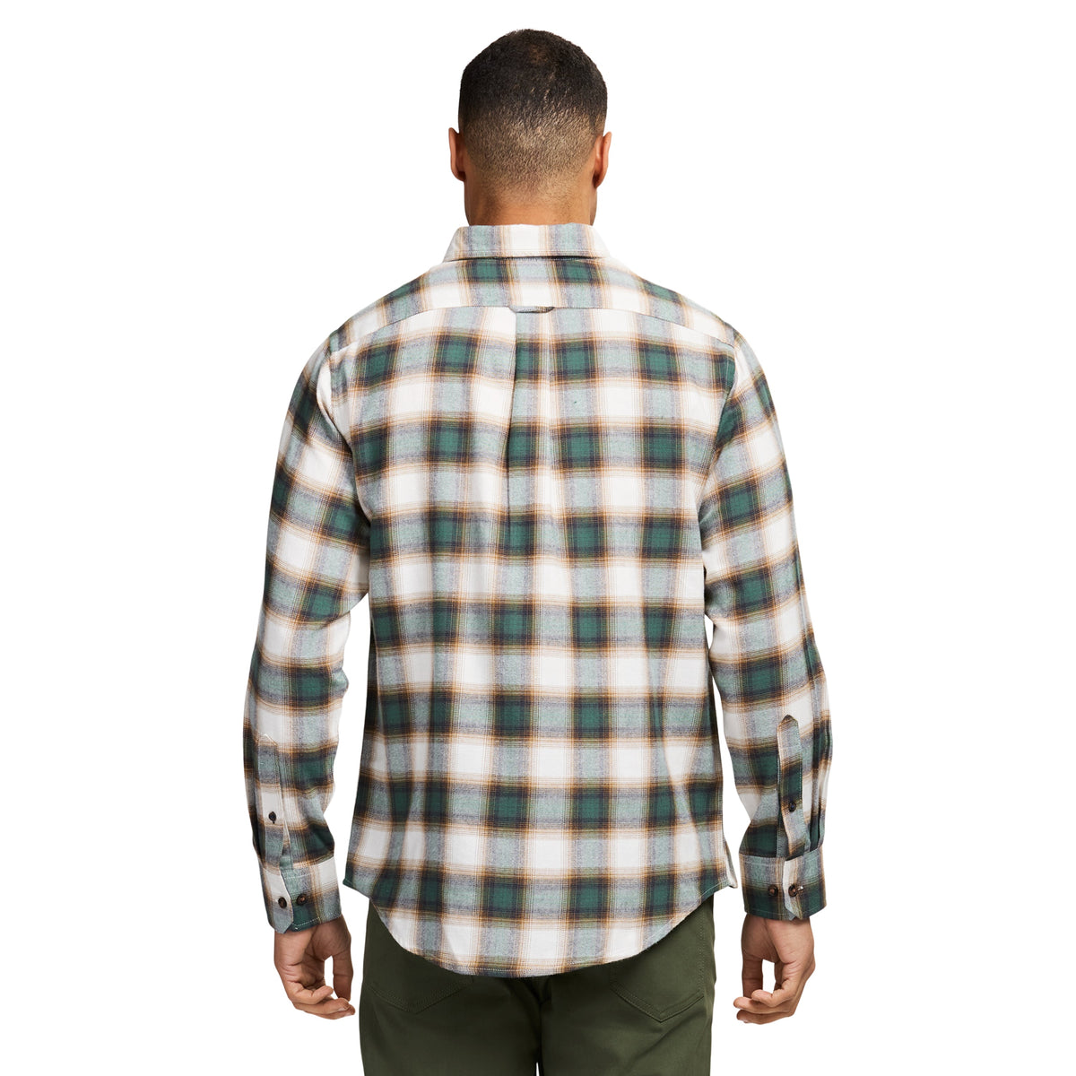 Izod Stratton Flannel Long Sleeve Button Down Shirt - Smoke Pine