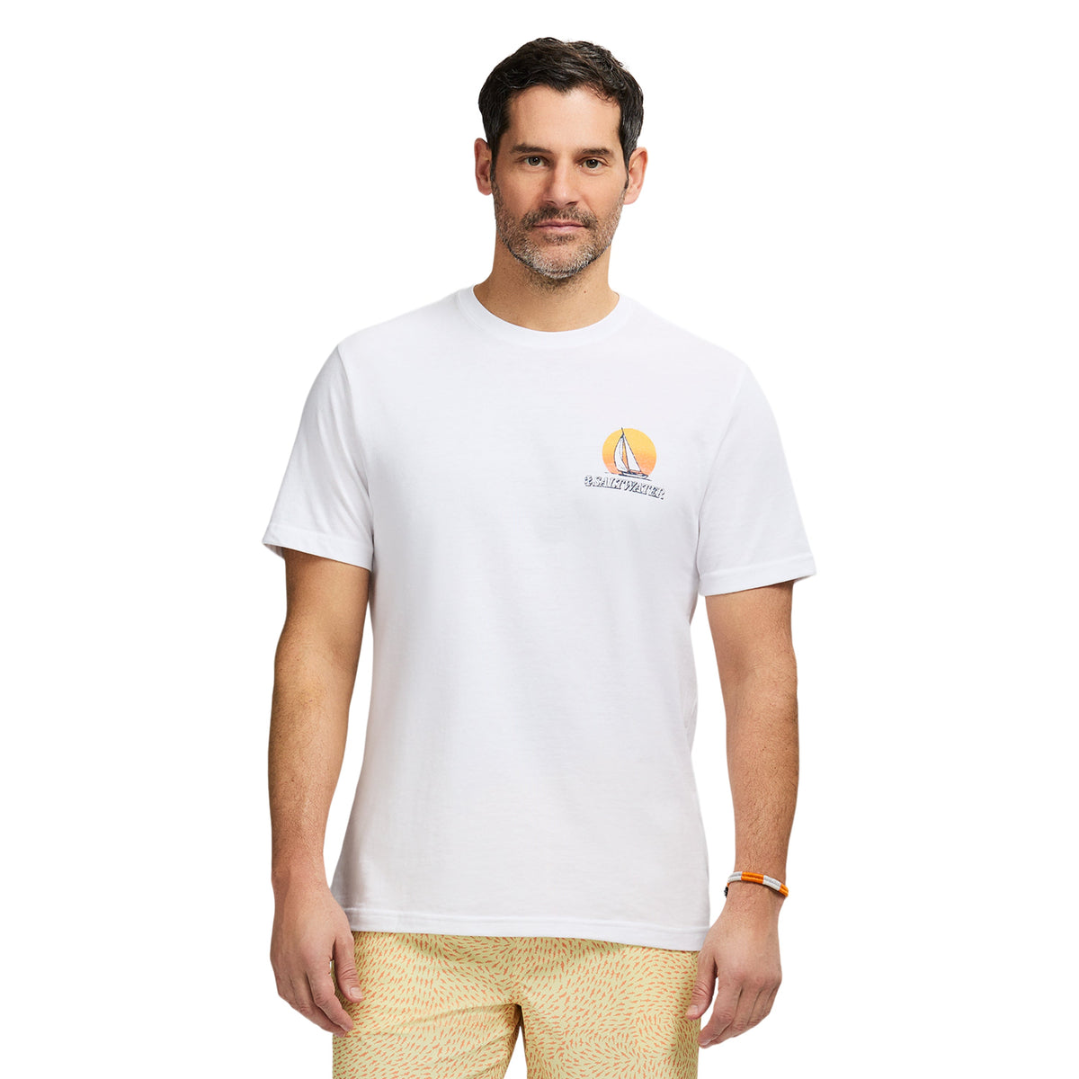 Izod Saltwater Short Sleeve Graphic Tee - Bright White