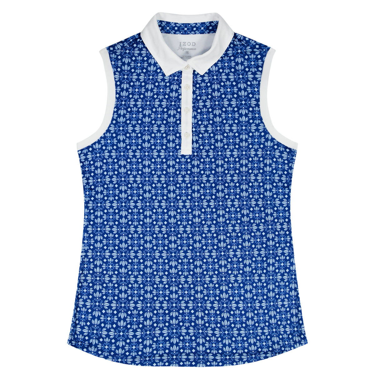 Izod ALLY PRINTED SLEEVELESS POLO - MONACO BLUE
